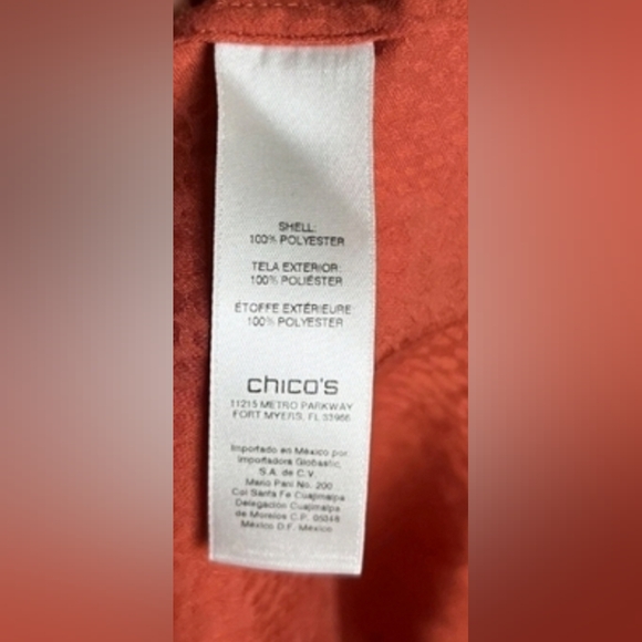 Chicos Rust Button Down Shirt & Floral Long Sleeve Top 2pc Set EUC - Picture 8 of 9